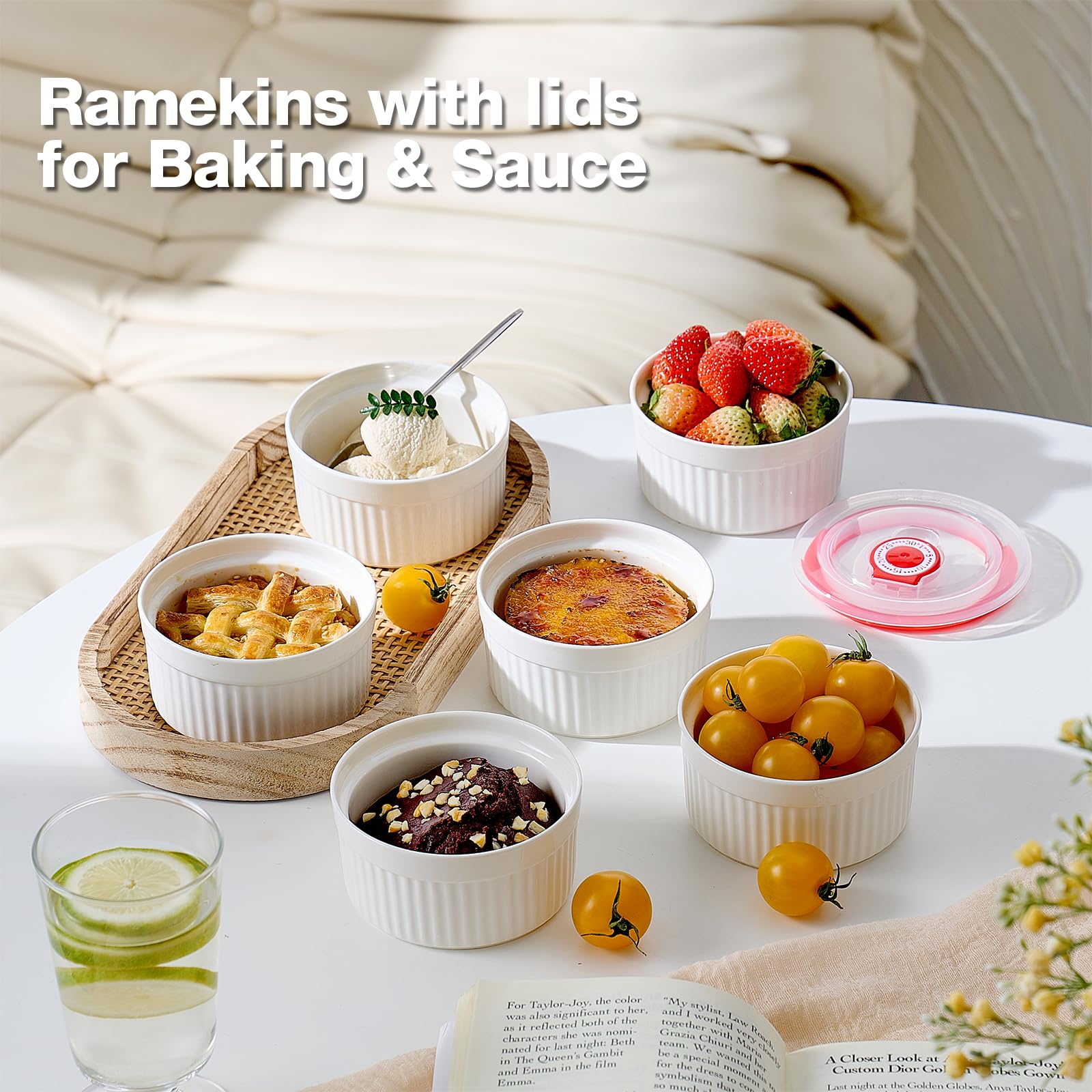 Mfacoy dishwasher-safe ramekins simplify cleanup after meals and desserts.