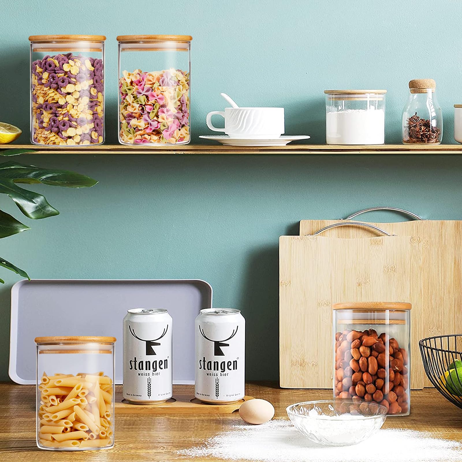 Mfacoy glass jar with silicone seal keeps contents dry