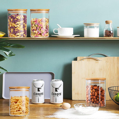 Mfacoy glass jar with silicone seal keeps contents dry