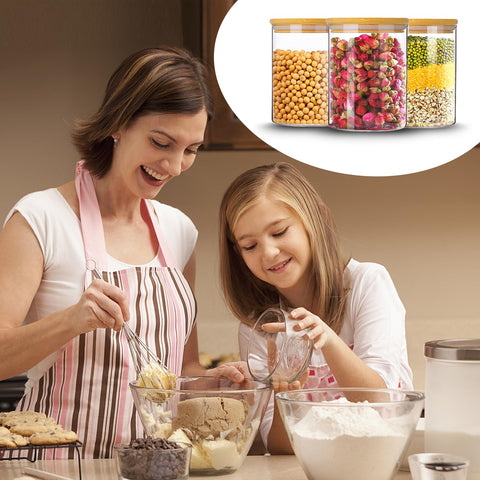 Mfacoy pantry organization idea with clear jars and labels