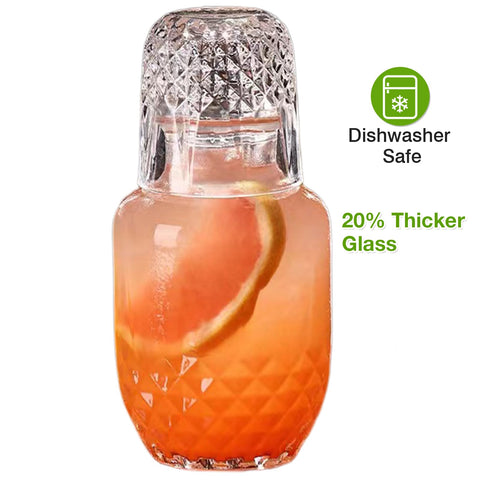 Mfacoy round glass carafe and cup set, lightweight yet durable for daily use.