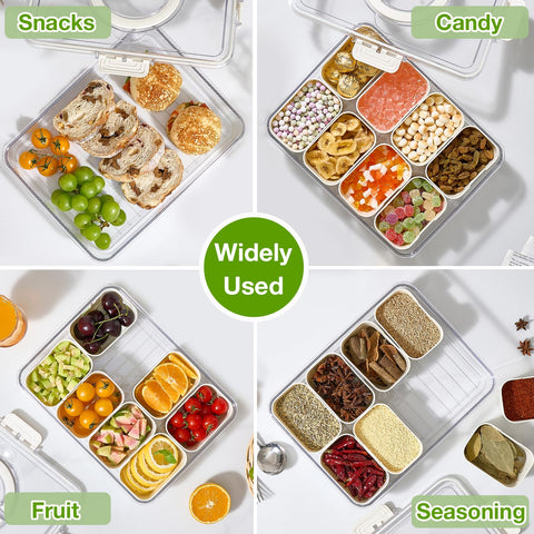 Stackable fridge storage with Mfacoy Snackle Box for tidy shelves.