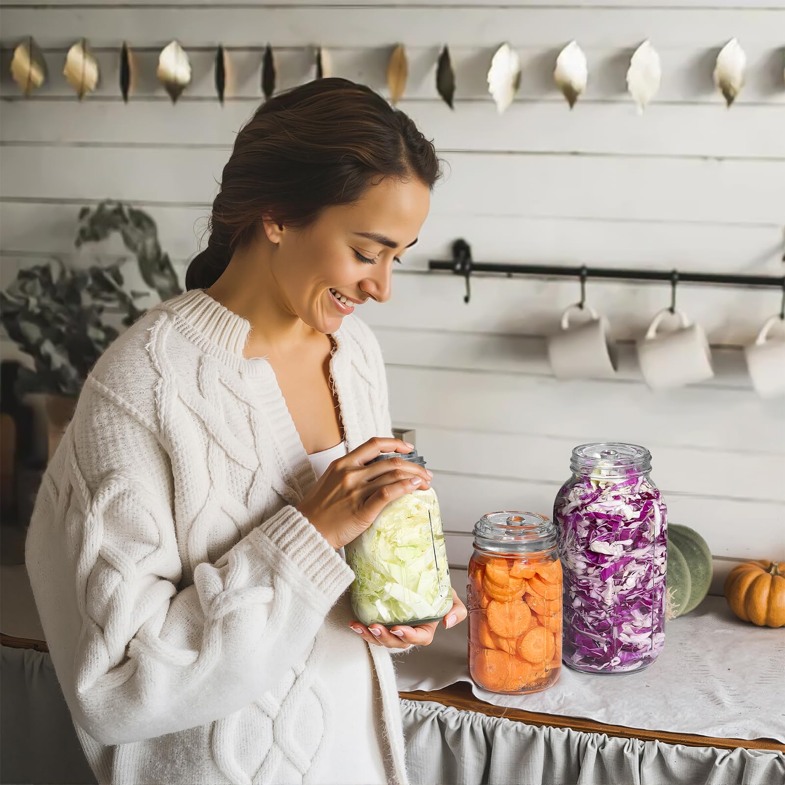 Mfacoy weights stabilize kraut and pickles for consistent fermentation