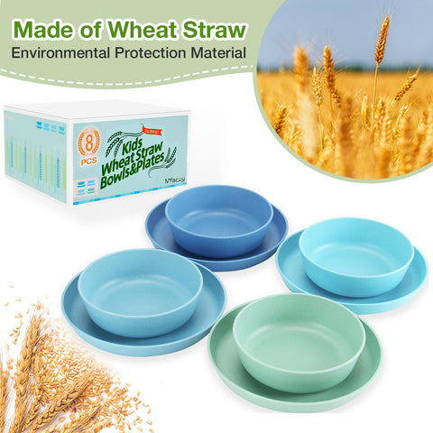 Mfacoy Kids bowls close-up showing shallow depth for easy scooping.