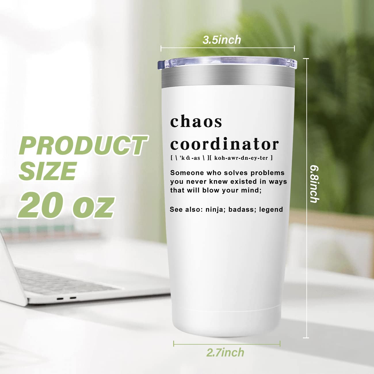 MFGNEH Chaos Coordinator Tumbler stainless body with durable finish for everyday use.