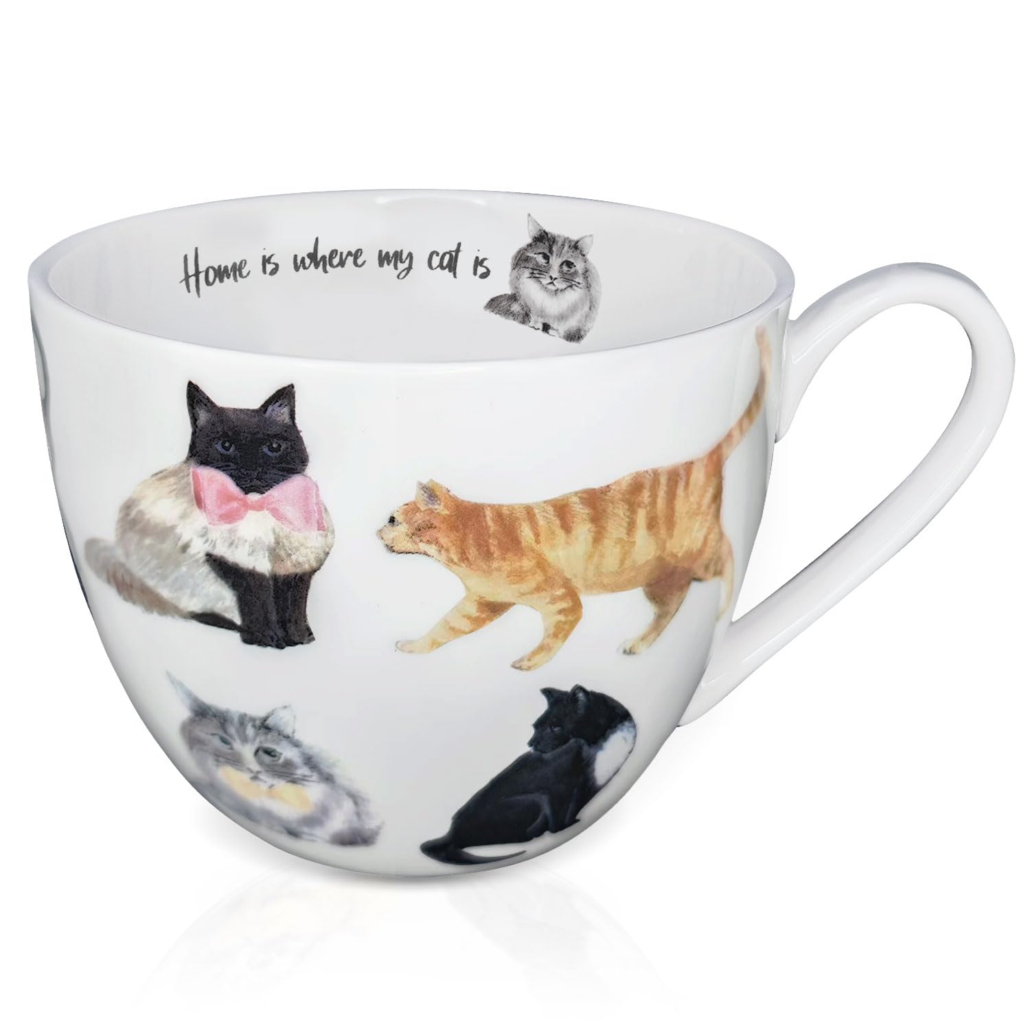 MFoffice Cute Cat Mug held in hands for a warm, comforting sip.