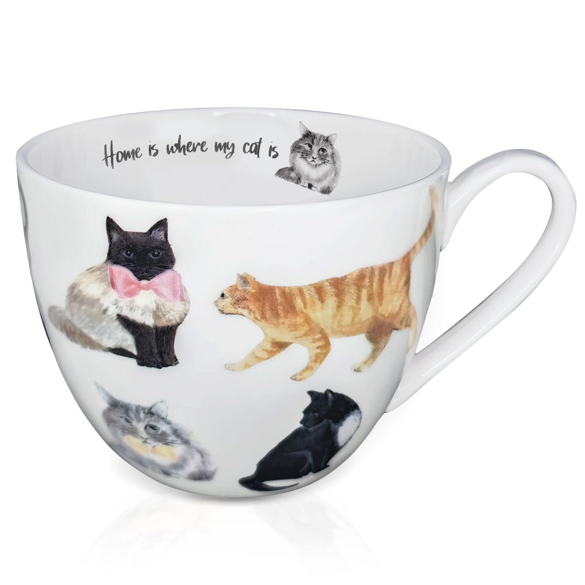 MFoffice Cute Cat Mug held in hands for a warm, comforting sip.