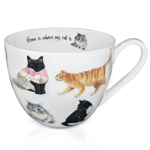 MFoffice Cute Cat Mug held in hands for a warm, comforting sip.