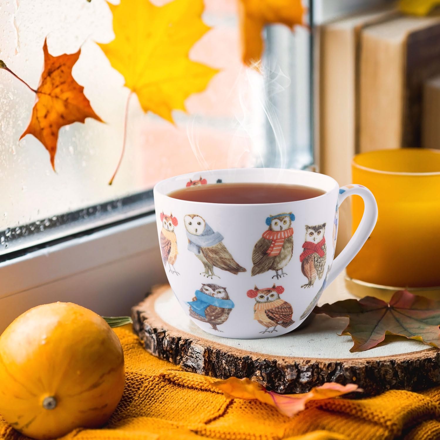 MFoffice Microwave and dishwasher-safe bone china mug for easy care