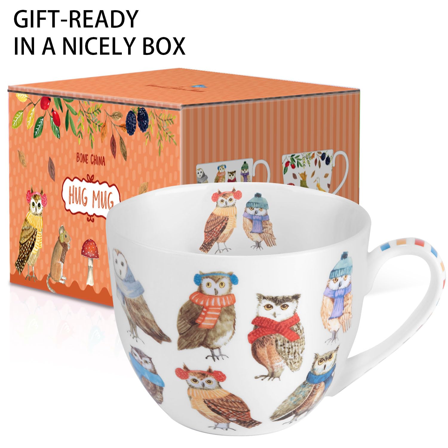 MFoffice Round hug mug with bowl-shaped design for comfortable grip