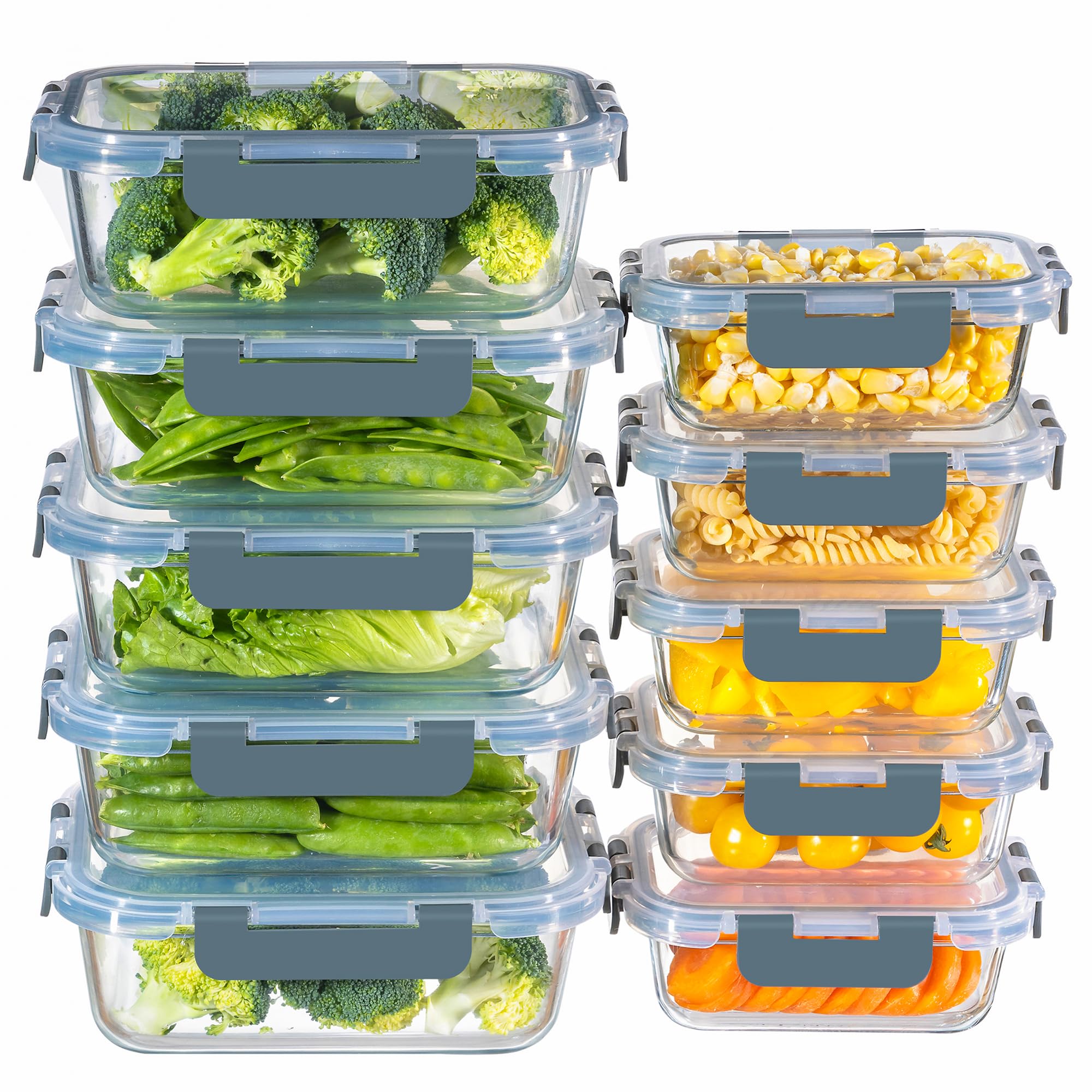 MFY 10-pack glass containers with 36oz size for meal prep and leftovers.