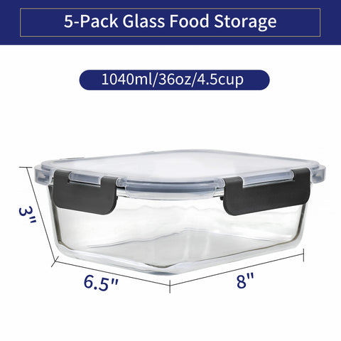 MFY meal prep glass container set with lids keeps foods fresh and organized.