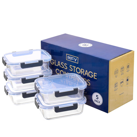 MFY dishwasher-safe glass storage for easy cleanup after meals.