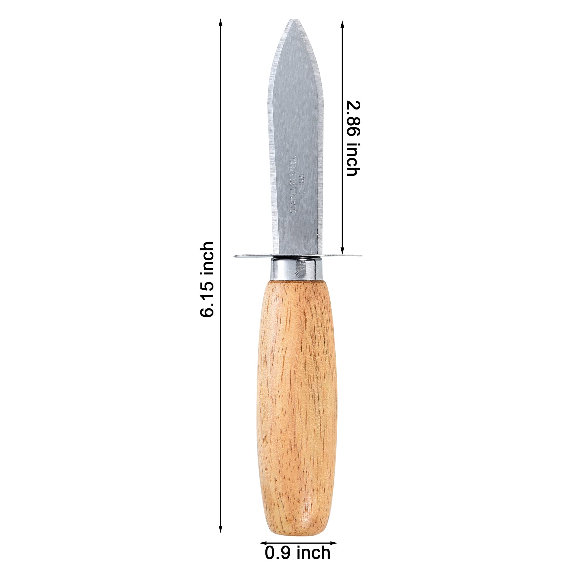 MGTECH oyster knives feature an ergonomic wooden handle for comfortable grip