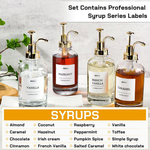 MHDCLY 16.9oz glass syrup bottles with pumps support cafe speed