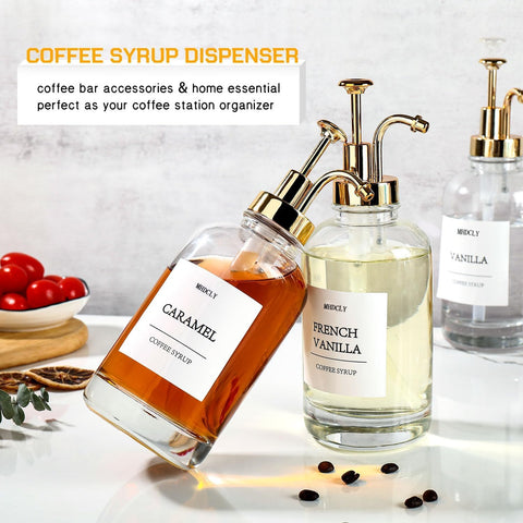 MHDCLY elegant glass syrups for stylish coffee bar setups