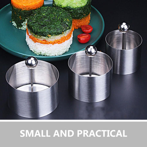 MHFOOU stainless steel sushi mold creating neat stacked bites.