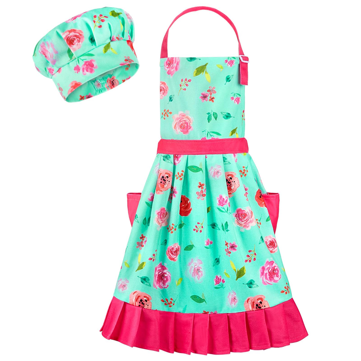 MHJY kids apron set with unicorn print, vibrant and easy to clean for creative cooking