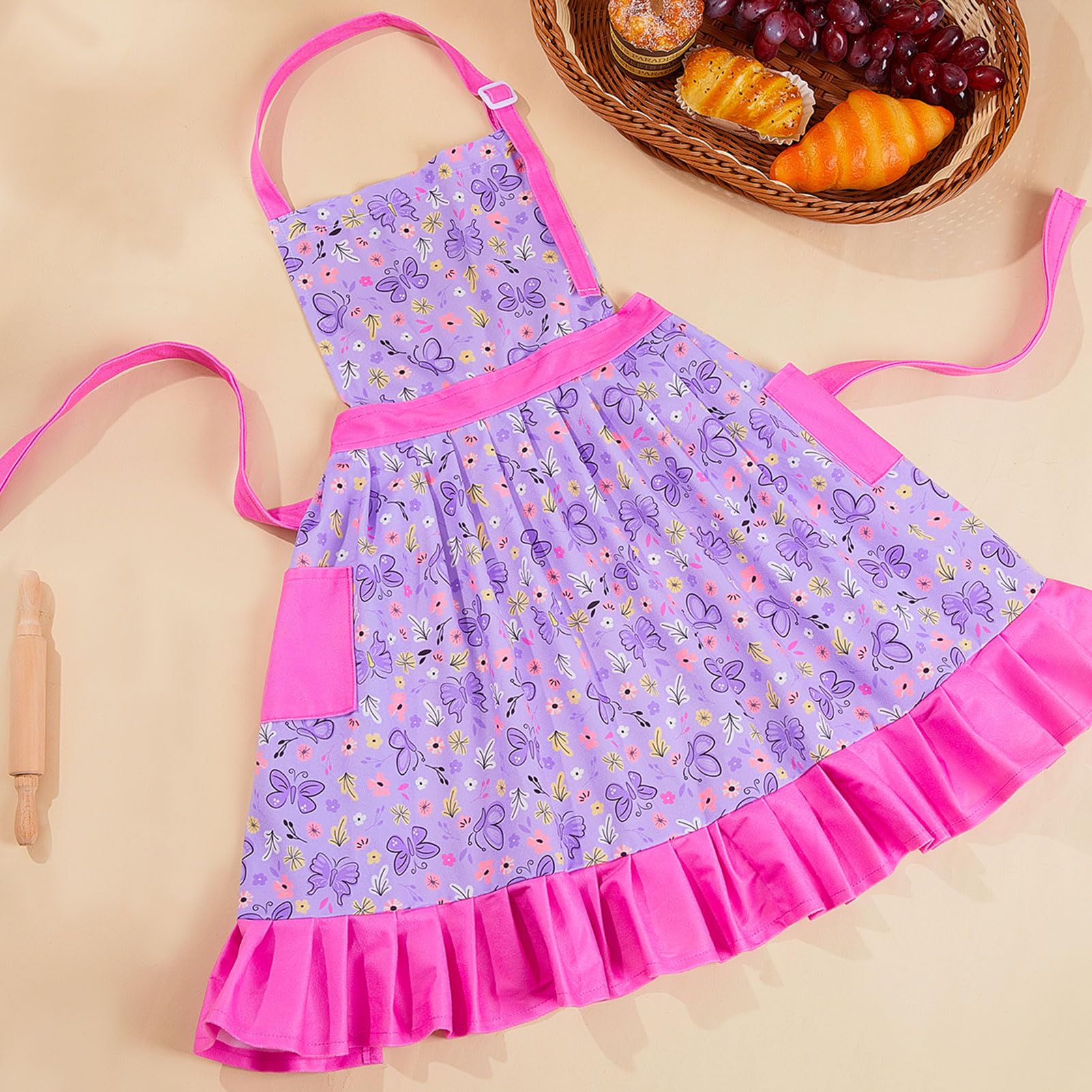 MHJY pleated skirt apron design adds vintage charm.