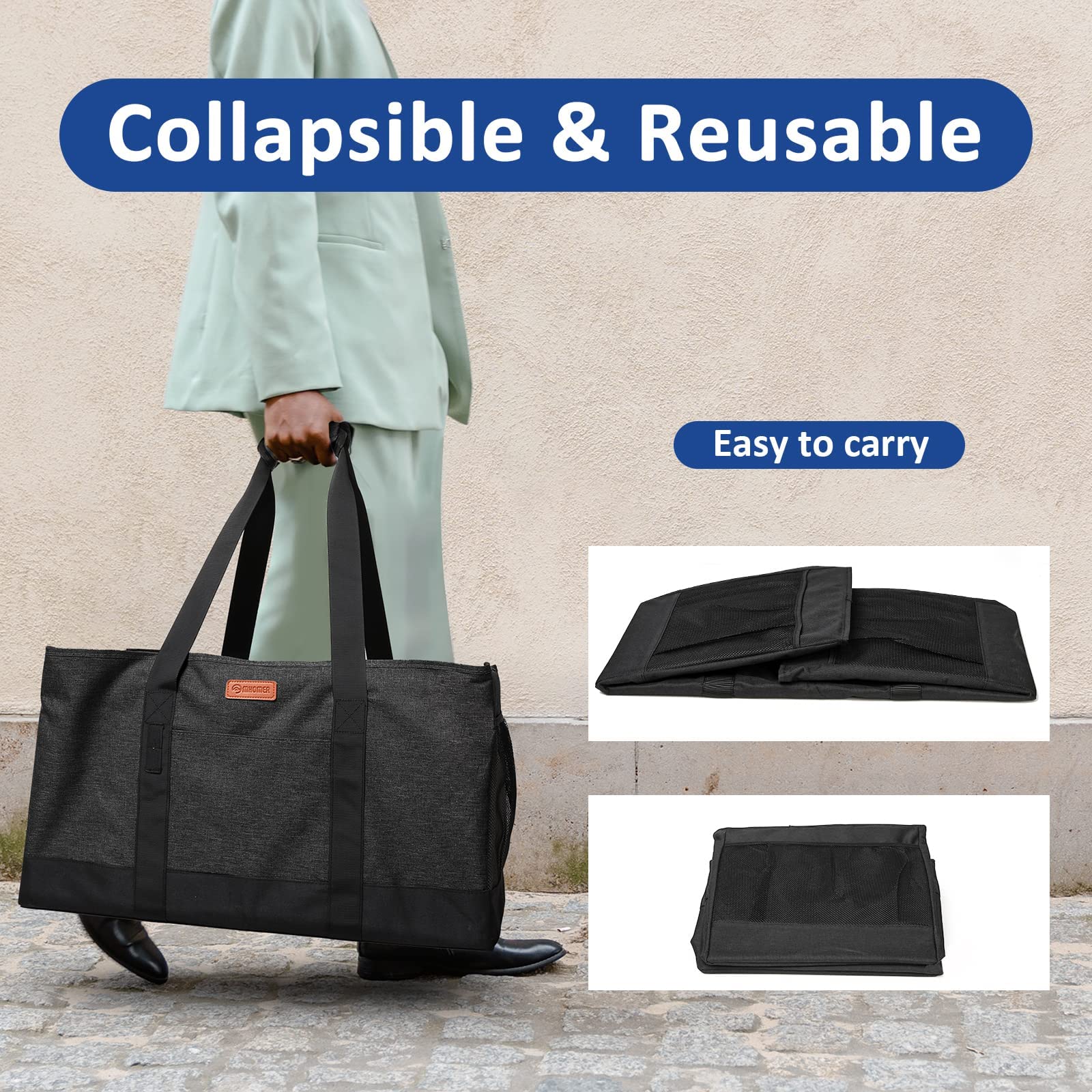 MHOMER wide-opening top enables quick loading and unloading groceries