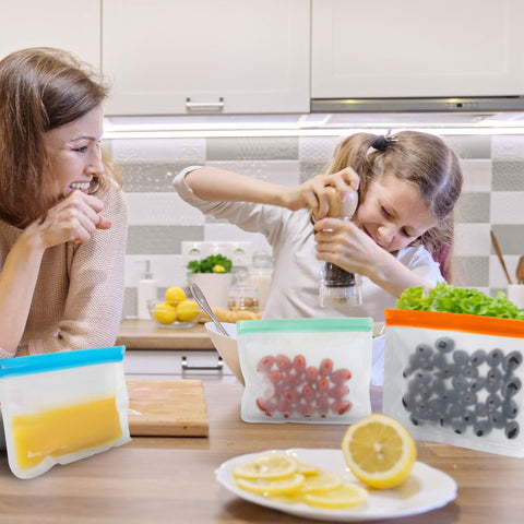 Durable PEVA material of MHSEcoFriendly bags for reusable fridge and freezer storage.