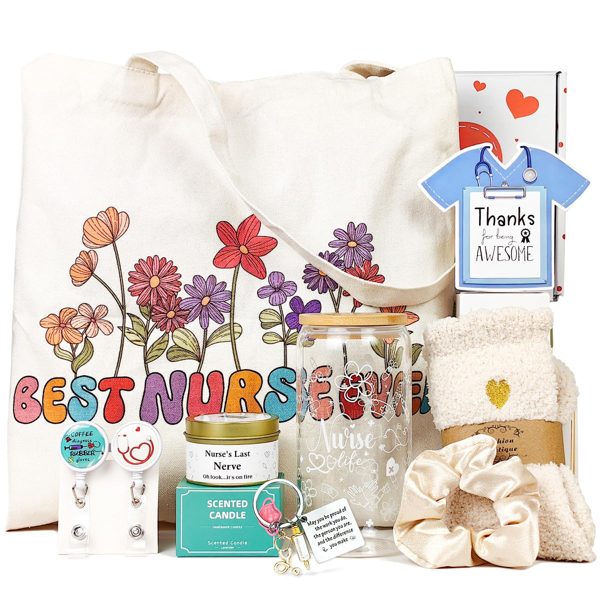MHSMHL 16oz glass cup from nurse gifts set, ideal for shift hydration and on-the-go drinks