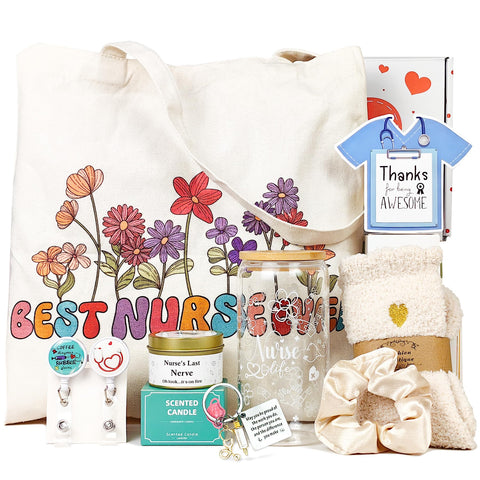 MHSMHL 16oz glass cup from nurse gifts set, ideal for shift hydration and on-the-go drinks