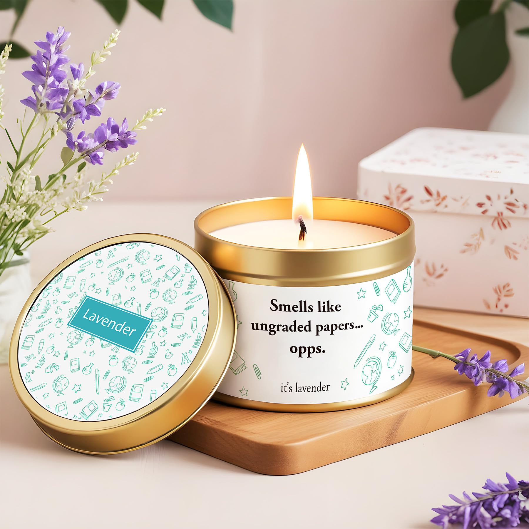 MHSMHL lavender scented candle for a calming break after a busy lesson