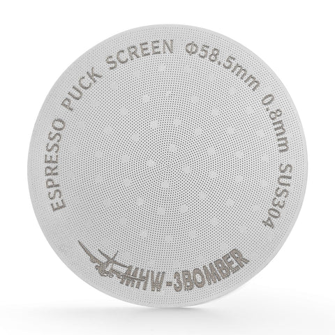 MHW-3BOMBER 58mm puck screen front view for precise espresso filtration