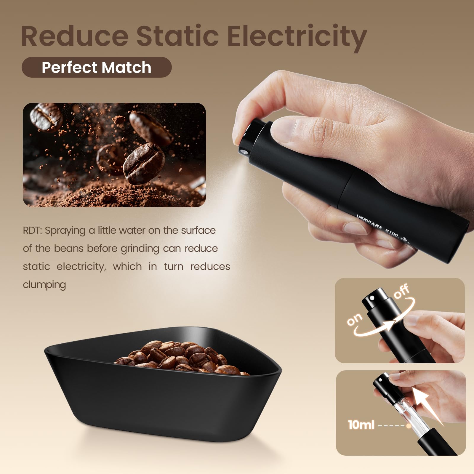 MHW-3BOMBER aluminum espresso dosing cup highlighting lightweight durability