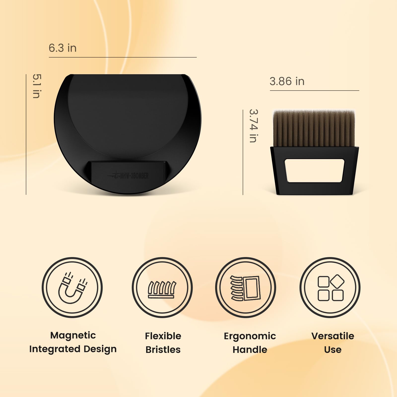 MHW-3BOMBER dustpan with magnetic storage keeps workspace tidy.
