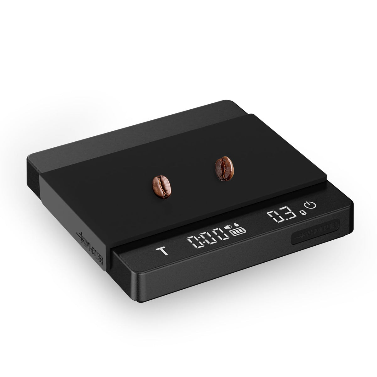 MHW-3BOMBER espresso scale front view with LCD display for precise weighing.