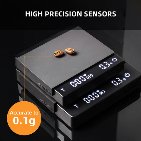 MHW-3BOMBER mini coffee scale display close-up showing clear reading for consistency