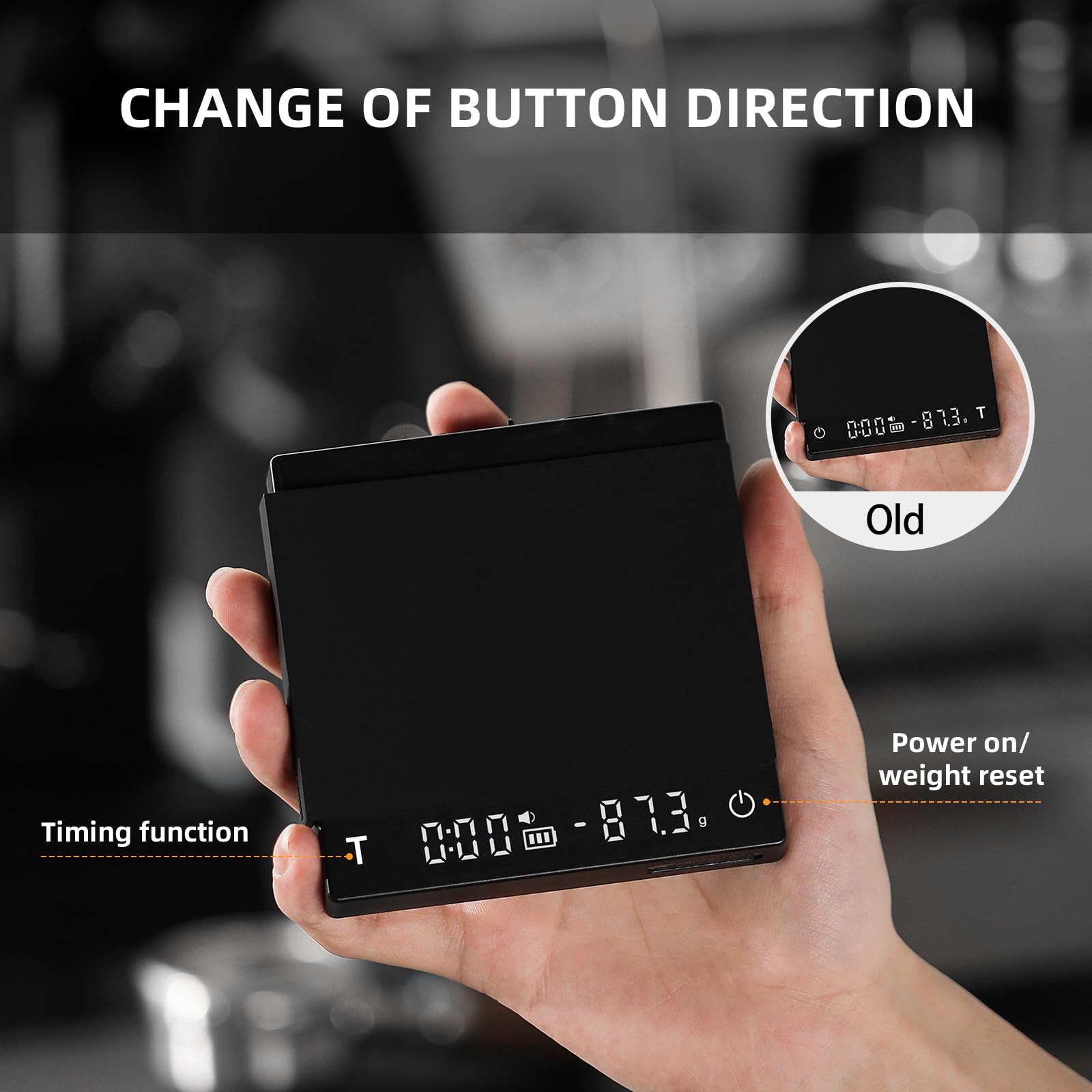 MHW-3BOMBER scale LCD detail shows clear timer readouts for shots.