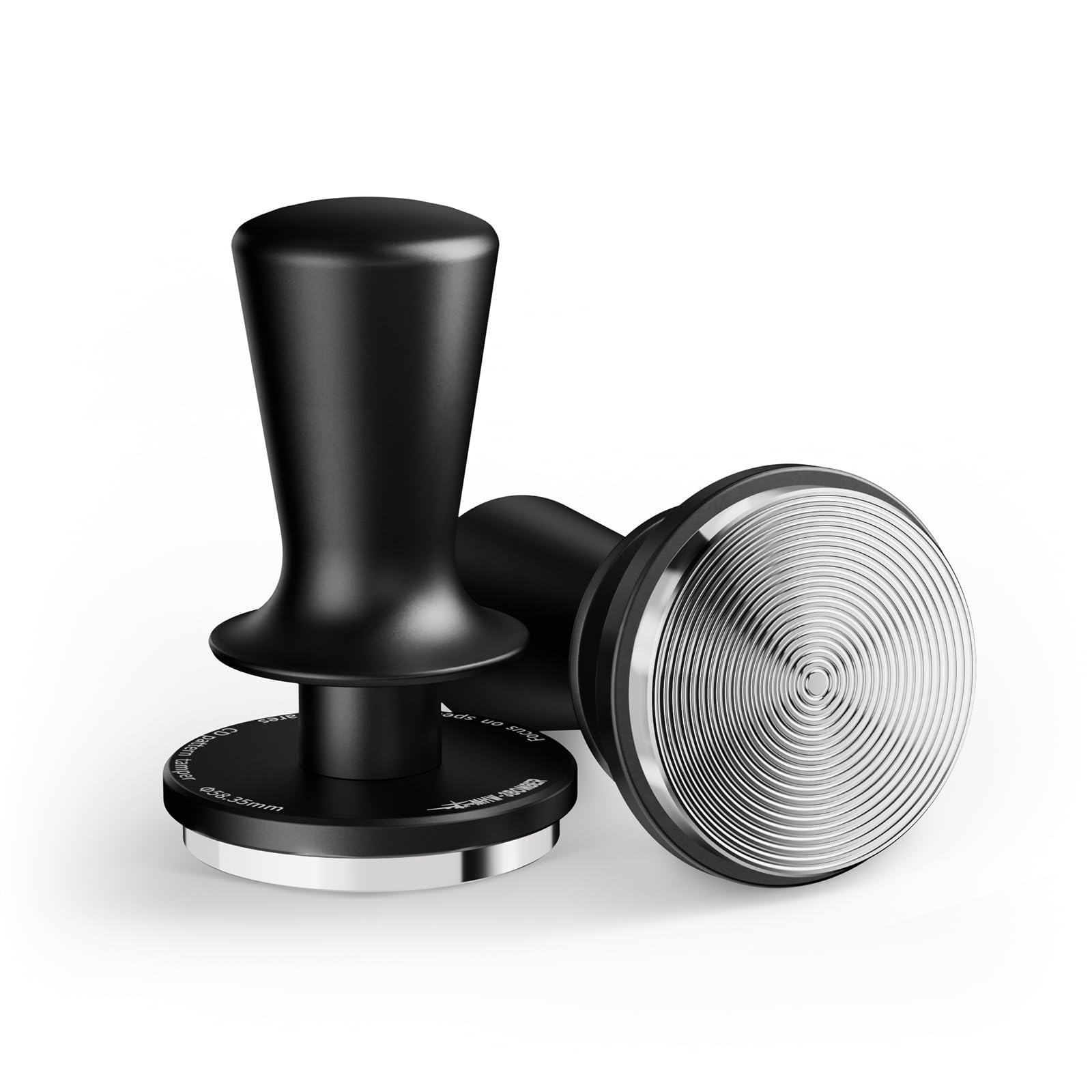 MHW-3BOMBER tamper 58mm base ripple for even extraction and richer aroma.