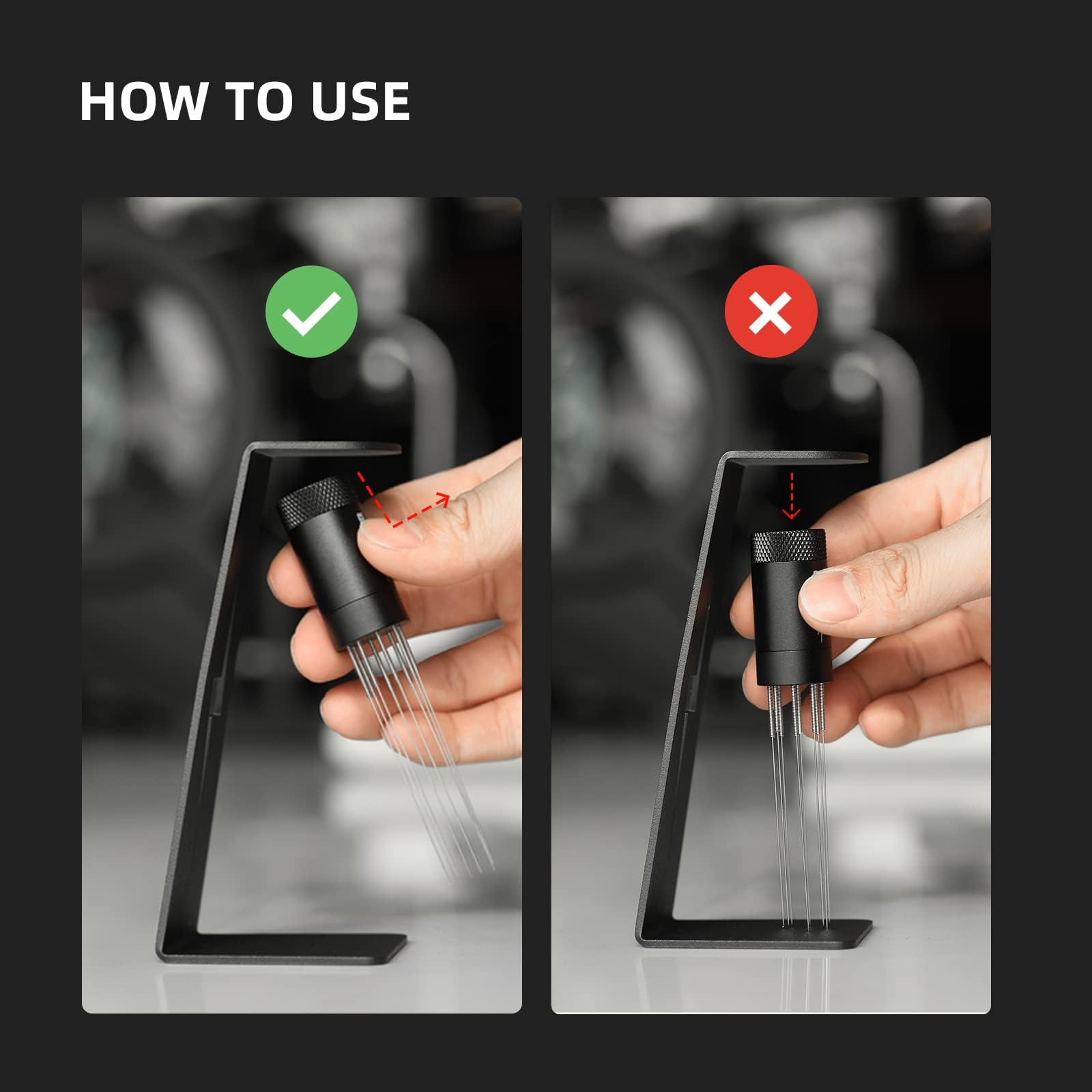Compact black design suitable for home and cafe setups.