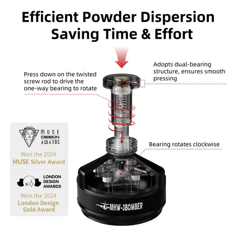 MHW-3BOMBER WDT Tool magnetic base stabilizes distribution during brew