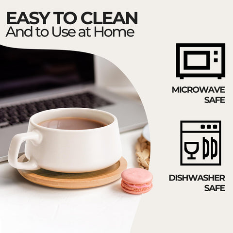 MIAMIO mugs are microwave and dishwasher safe for easy cleanup.