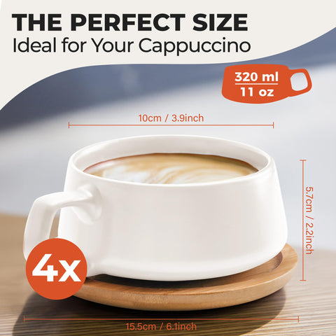 MIAMIO versatile set suits cappuccino, latte, espresso, and tea occasions.