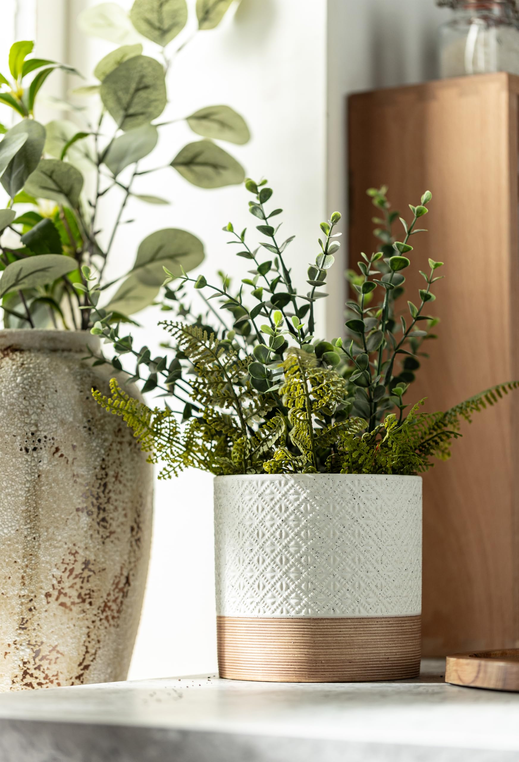 Miamolo airtight canister with wooden lid keeps odors out in your pantry.