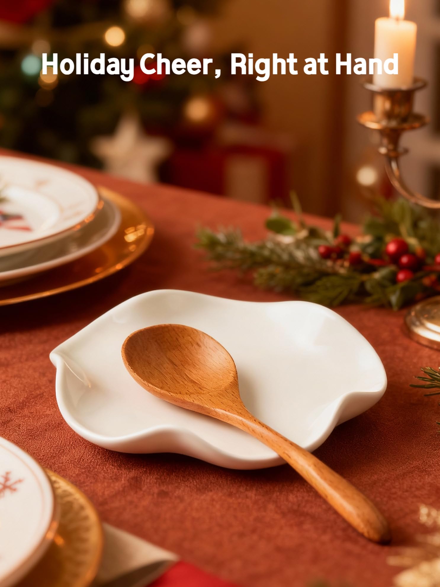 Ceramic Miamolo spoon holder on kitchen counter with smooth glaze for easy cleaning
