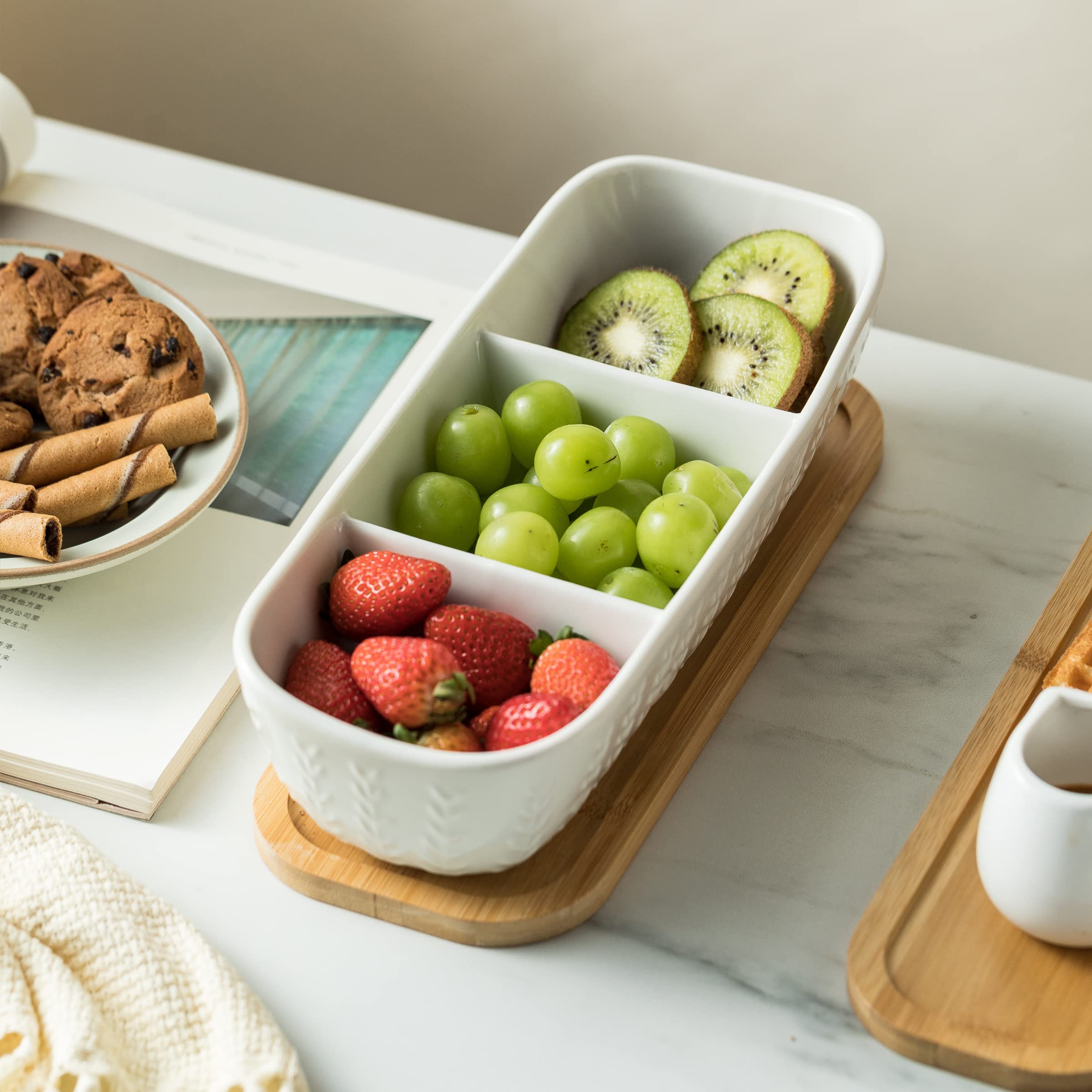 Miamolo serving set elevates charcuterie spreads with a dedicated tray surface.