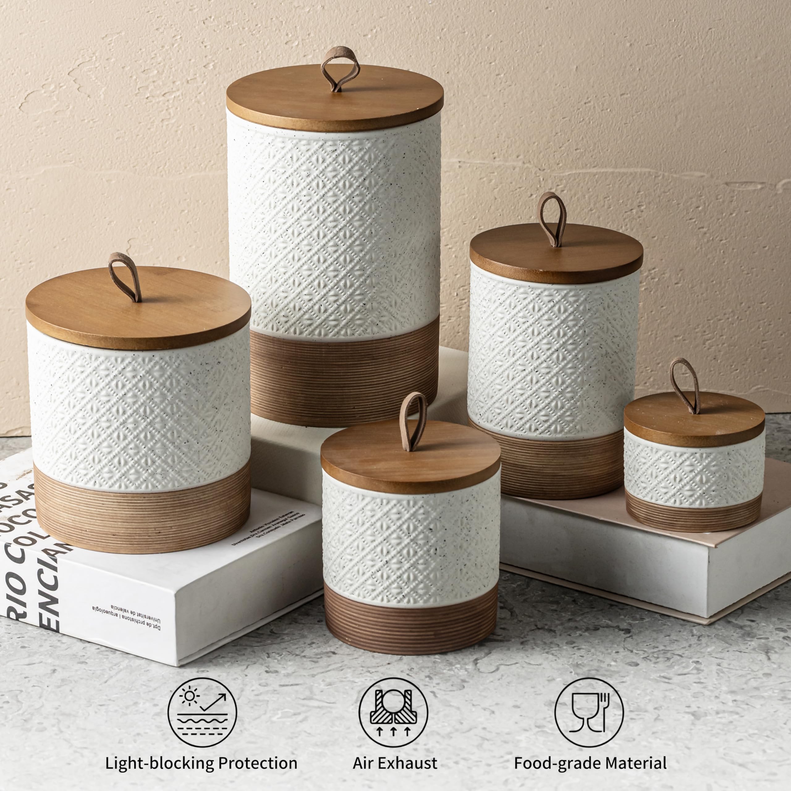 Miamolo dishwasher-safe ceramic jar for easy cleaning and maintenance.