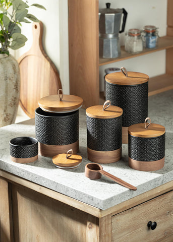 Miamolo kitchen decor coffee bar appeals in any counter.