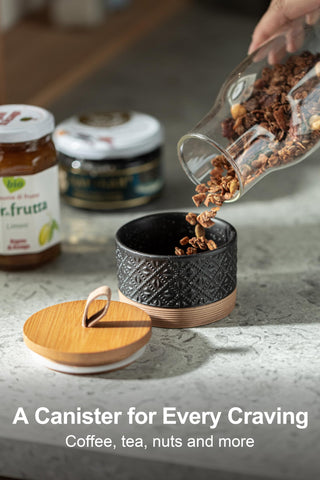 Miamolo embossed farmhouse design adds decorative touch to pantry shelves