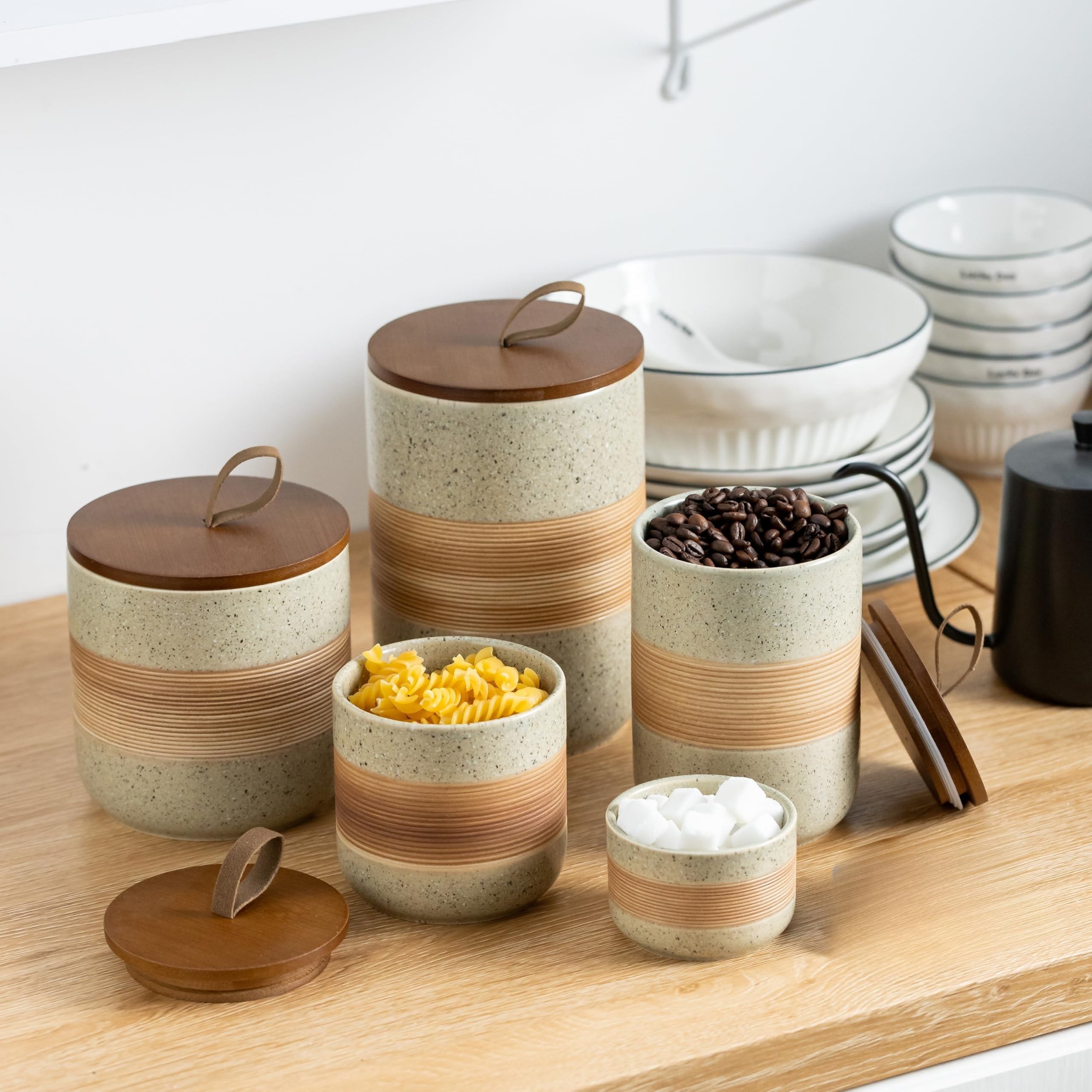 Miamolo nuts and dry goods jar for pantry storage and neat stacking