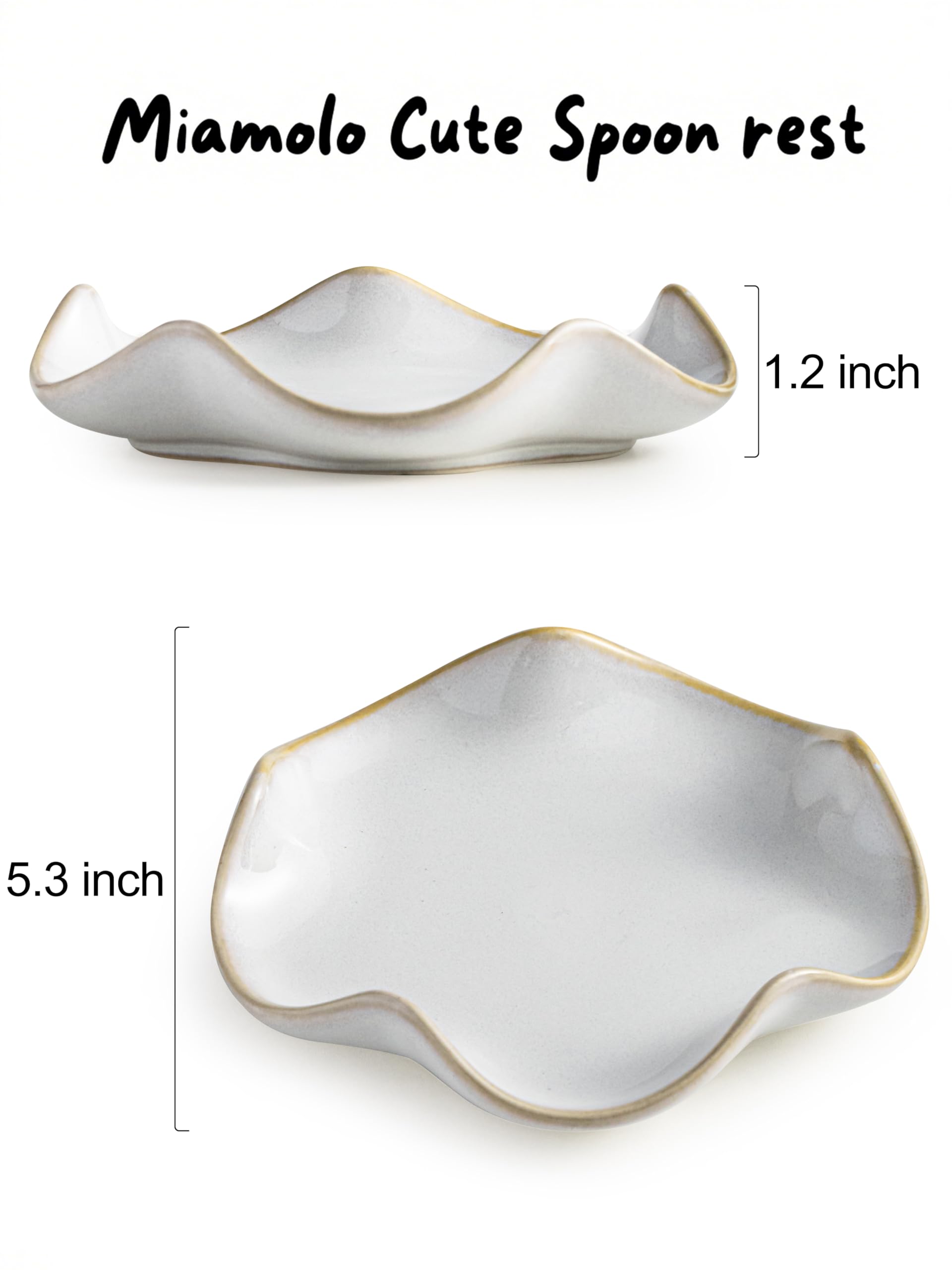 Miamolo ruffled-edge spoon rest adds farmhouse charm and practical drip control