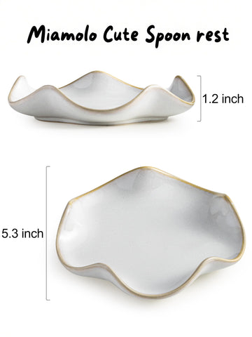 Miamolo ruffled-edge spoon rest adds farmhouse charm and practical drip control