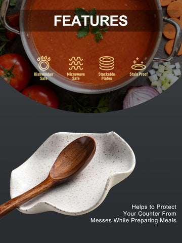 Miamolo spoon rest in 5.3-inch diameter fits multiple utensils at hand