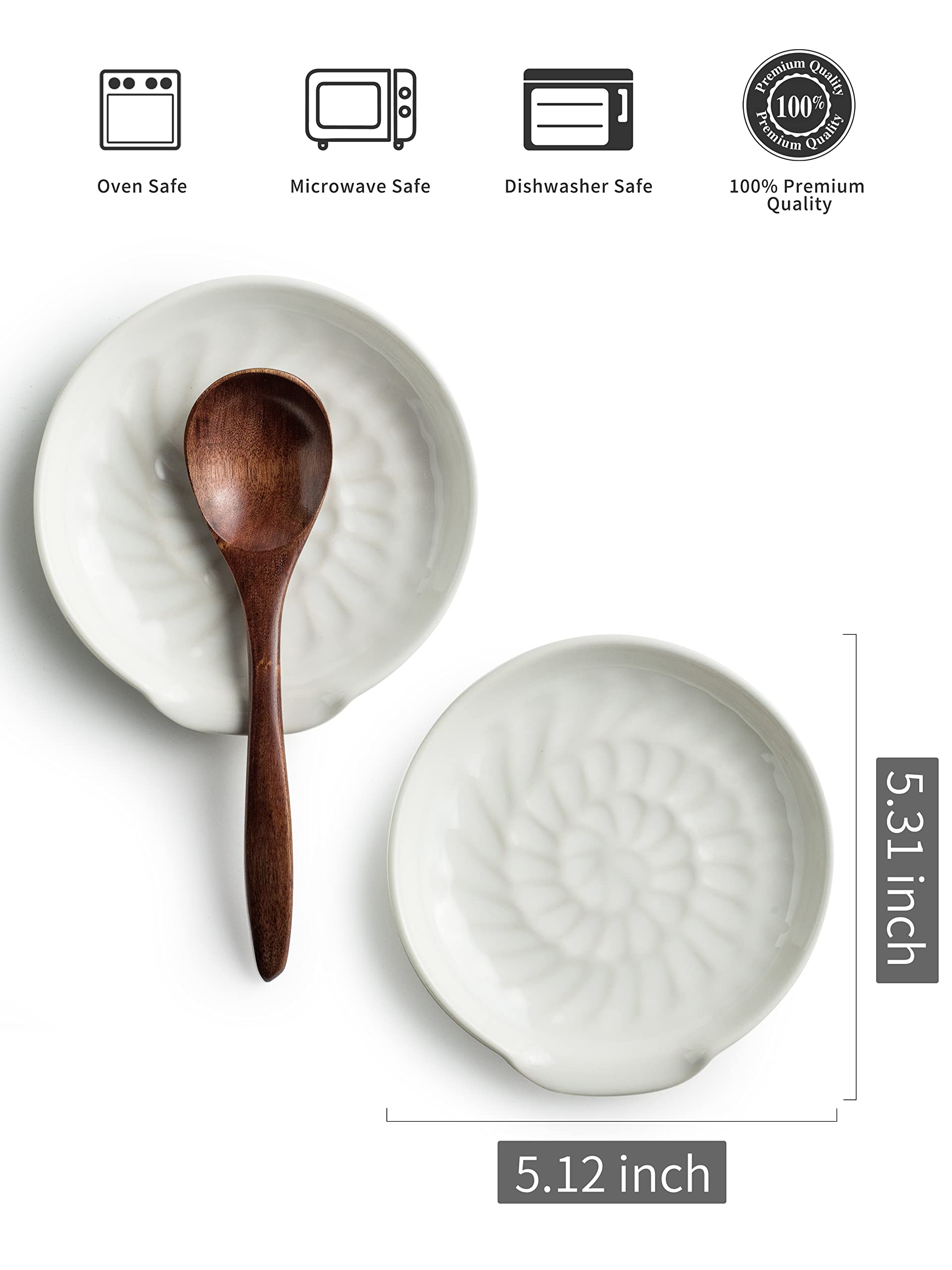 Miamolo spoon rest close-up shows spiral base and stability